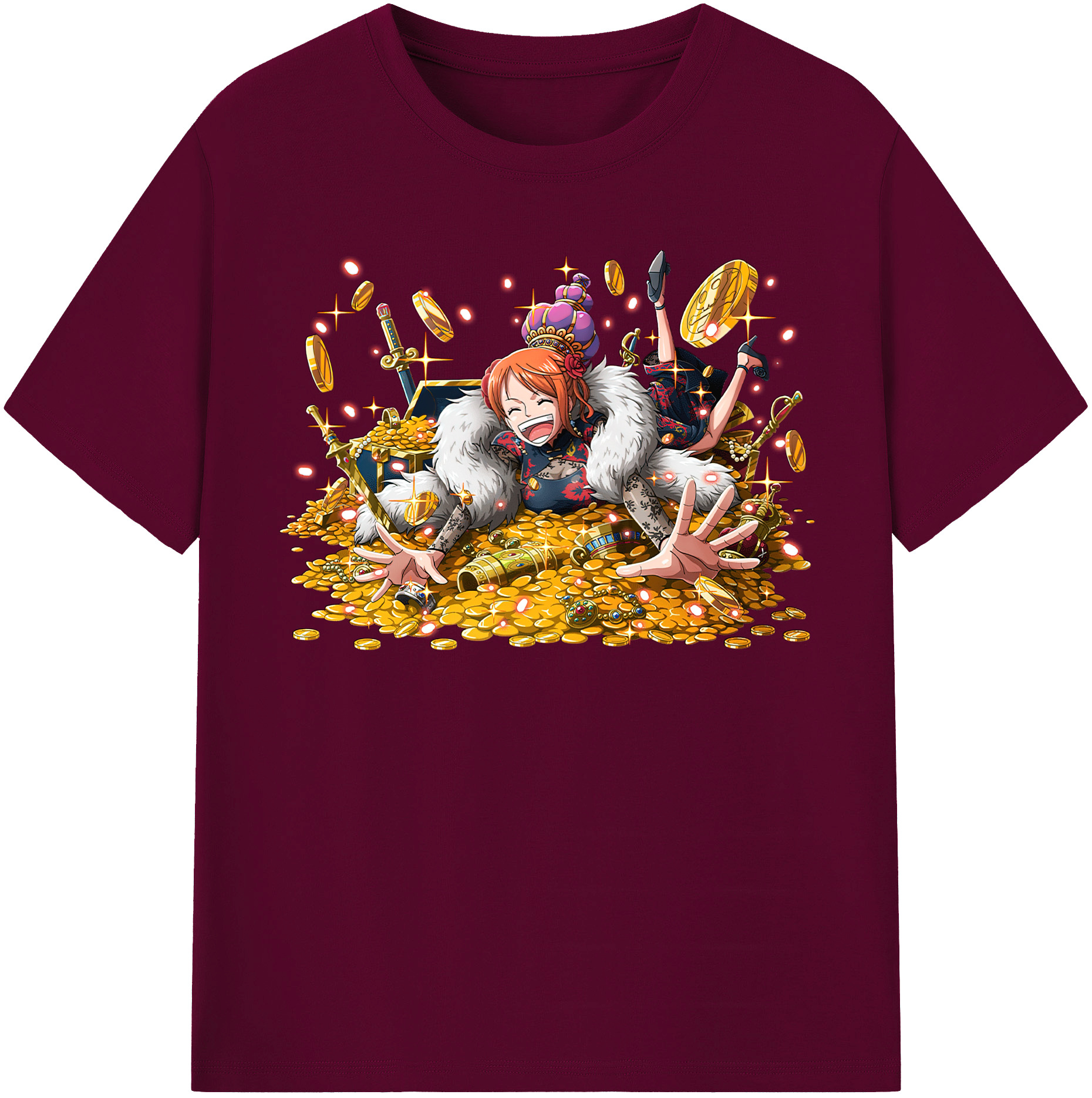 （画像用） ワンピース ナミ ONE PIECE Nami レディースカジュアルプリントTシャツ（綿100％）